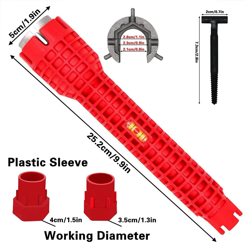 New 8 In 1 Multi Purpose Faucet and Sink Installer Wrench Anti-Slip Handle Double Head Wrench Tool Extra-long design Wrench Tool