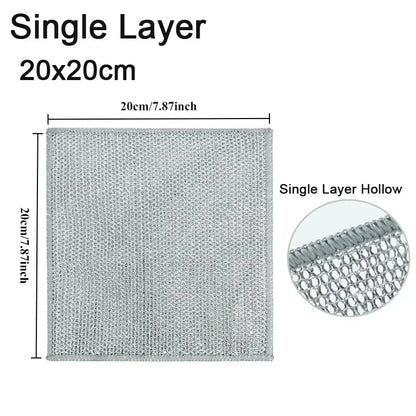Rags for Kitchen Scrubber Wire Dishcloth Thickened Double-sided Metal Steel Cleaning Towel Pot Dish Washing Cloths Scouring Pads