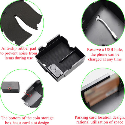 Car Central Console Armrest Storage Box Organizer Tray Stowing Tidying for Jeep Wrangler JL JT 2018-2023 Interior Accessories