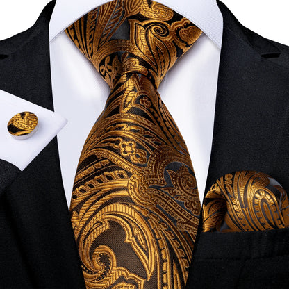 Black And Silver Paisley Floral Men's Ties Gray Blue Pink Wedding Accessories Neck Tie Set Handkerchief Cufflinks Gift For Men