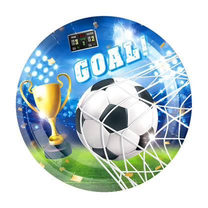 Blue Football Birthday Party Decoration Supply Birthday Soccer Plates Cups Napkins Towel Paper Tableware Tablecloth Party Favor