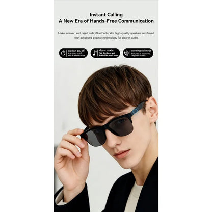 Smart AI Bluetooth Sunglasses Glasses Call Outdoor Sports Headphones HIFI Black Technology Anti-touch UV for Men and Women New