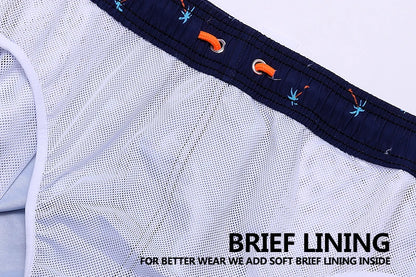Escatch 2026 Summer New Mens Shorts Polyester Quick Dry Board Mesh Liner Side Pockets Run Gym Swimsuit Surf Swim Trunks For Man