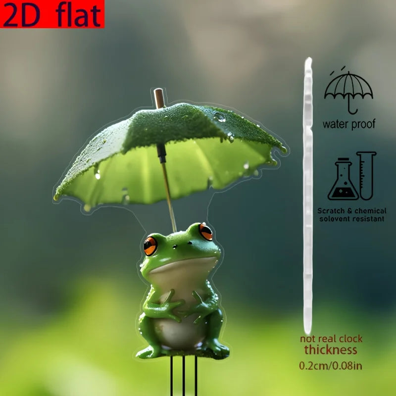 Cartoon  Frog Figurine Creative with Leaf Garden Frog Card insertion Landscape Decoration Craft Frog Ornament Decor Fish Tank