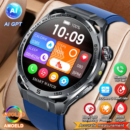 Smartwatch ECG High-End dla mężczyzn Ciśnienie krwi Lipidy Tlen we krwi Analiza ciała Kwas moczowy Monitor Zdrowia Smartwatch dla mężczyzn i kobiet