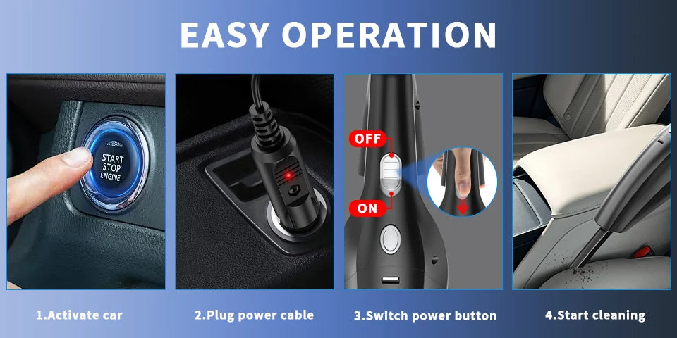 Wired Handheld Portable Mini Car Vacuum Cleaner High Suction 12V Multi-Purpose Small Household Pump for Vehicles