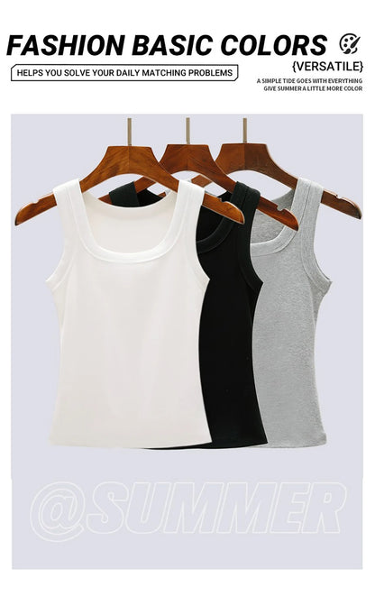 Custom Graphic Logo Slim Women's Tank Top Summer Crewneck Thread high elasticity Clothing Trendy Sports Vest Fashion Vests