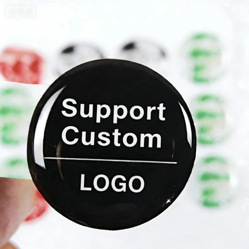 50PCS Free Custom Waterproof 3D Gel Logo Clear Crystal Epoxy Resin Dome Sticker Self-Adhesive Any Size