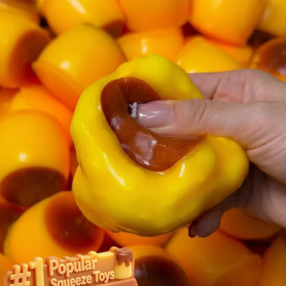 Cute And Soft Caramel Pudding Stress Ball Homemade Diy Handmade Squeeze Ball Toy Stress Relieving And Ventilating Toy Home Decor