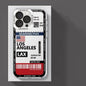 Los Angeles New York Boarding Pass Case for iPhone 17 Pro Max 11 X XS XR 14 16 Plus 12 13 Mini Air 15 6 6S 7 8 SE Soft Phone