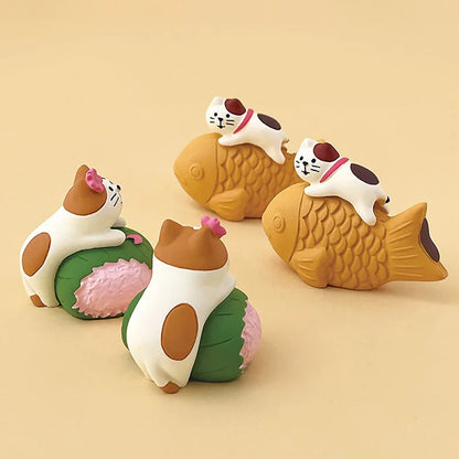 Sakura Series Miniature Zakka Japanese Style Cute Handmade Cat Rabbit Bird Figurines Resin Ornament Desktop Car Home Decor Gifts