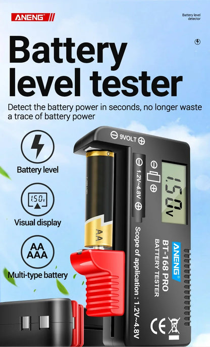 ANENG Tester baterii litowych cyfrowy uniwersalny BT-168 PRO Sprawdzanie pojemności, analizator obciążenia, wyświetlacz do baterii AAA AA guzikowych