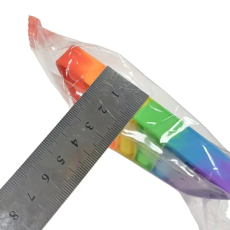 Silicone Rainbow Push Pop Toy, Round Sensory Fidget Bubble Toy, Anxiety Relief Desktop Game for Children