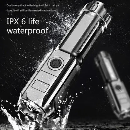 Powerful LED Flashlight Rechargeable USB Waterproof Zoom Fishing Hunting Camping High Lumen Tactical Flashlight LED Torch