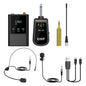 Dual Wireless Microphone System Headset Mic/Stand Mic/Lavalier Lapel Mic with Rechargeable Bodypack Transmitter & Receiver