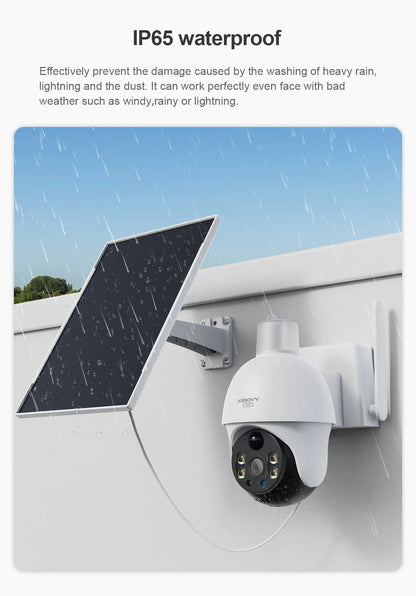 XIAOVV 4G Sim 6MP Solar Outdoor Cameras  PTZ Surveillance Outdoor Waterproof Security Cams Color Night Vision Smart Home