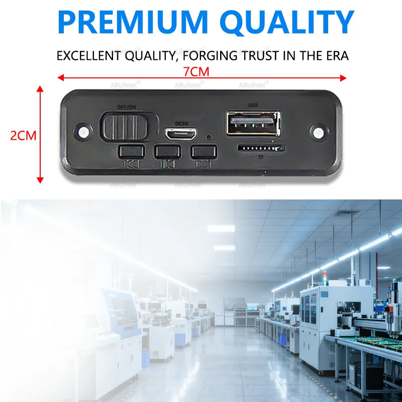 6W Bluetooth Amplifier Board MP3 Player Module with USB TF FM Radio 3.7V-5V Audio Power Amplifier for Car DIY Speaker Project