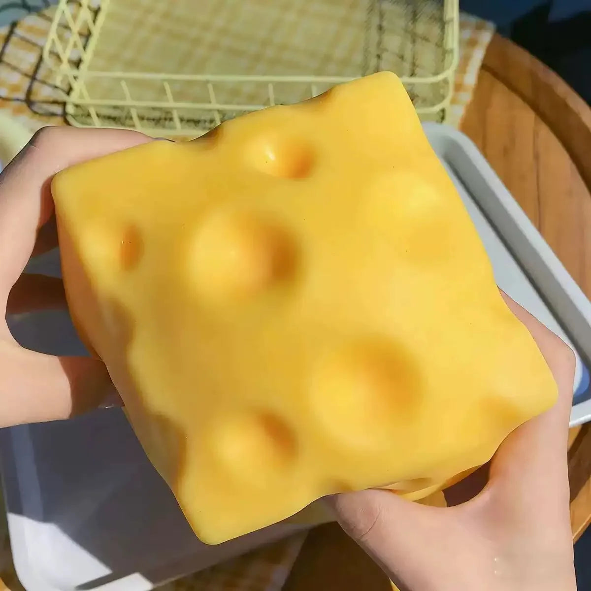New Giant Cheese Squeeze Toy Extra Large Size Cheese Squishy Fidget Toys Slow Rebound Shapeable Venting Ball for Adults Gifts