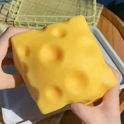 New Giant Cheese Squeeze Toy Extra Large Size Cheese Squishy Fidget Toys Slow Rebound Shapeable Venting Ball for Adults Gifts