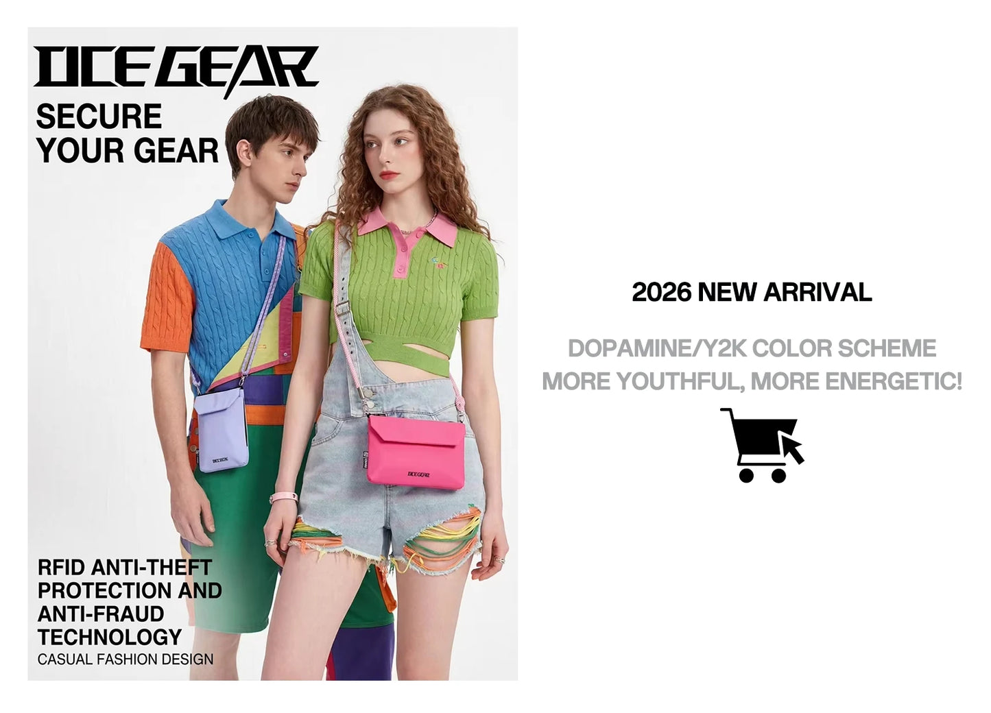 OCEGEAR Crossbody Bag Multifunctional Mini Anti-Theft Credit Cards Phone Shoulder Bag Travel Business Small Sling Purse Bag