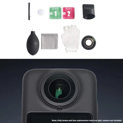 Replacement Kit for DJI Osmo 360 Accessories, Optical Glass with Aluminum Alloy Ring + Assembly & Disassembly Tool, Camera Lens