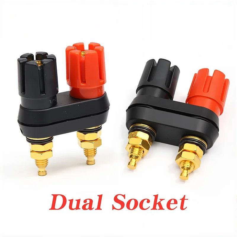 Professional Dual Female Banana Socket Binding Post Speaker Connector for Audio Amplifiers