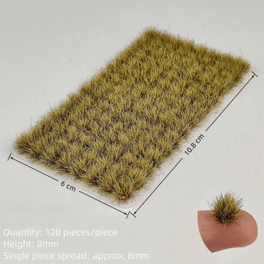 120PCS Multicolor Grass Tufts 8mm Height Self-Adhesive Miniature Flower Grass Model DIY Accessories Sand Table Layout