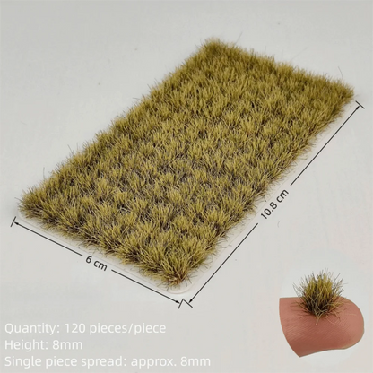120PCS Multicolor Grass Tufts 8mm Height Self-Adhesive Miniature Flower Grass Model DIY Accessories Sand Table Layout