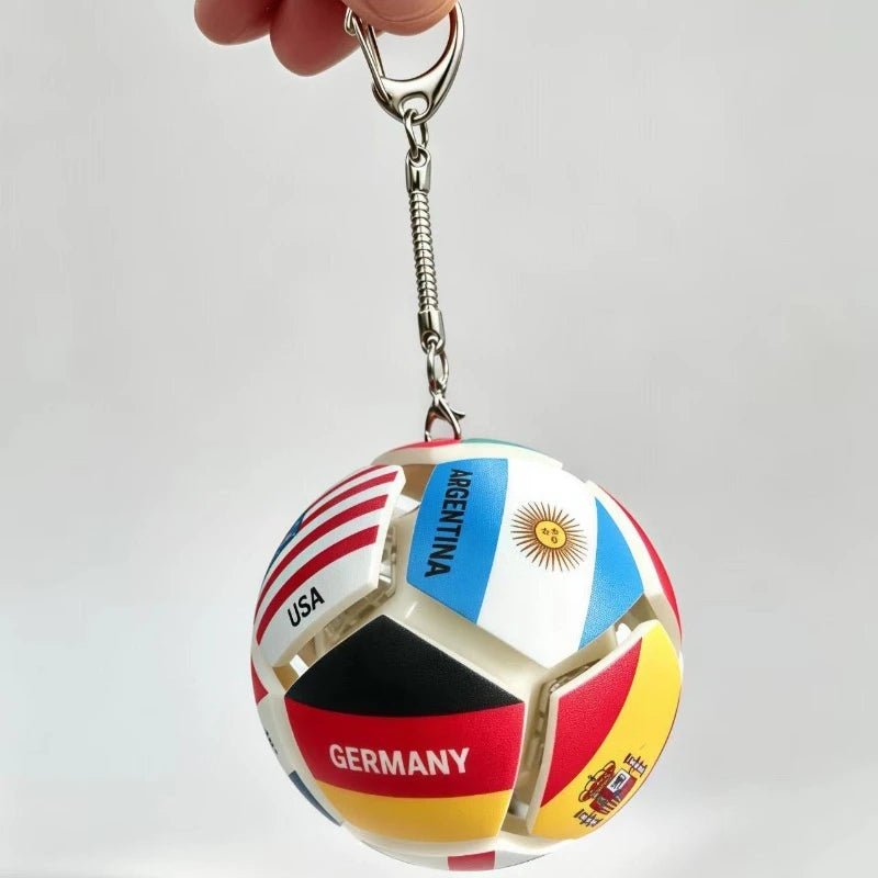 Decompression Keychain Fingertip Football Pinch Music Button Small Gift Million Flag
