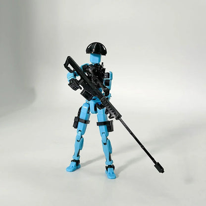 3D Printed Toy Model Lucky13 War Sandbox Action Figure Dummy T13 Toy Doll Robot Assembly Model Decoration Desktop Decoration