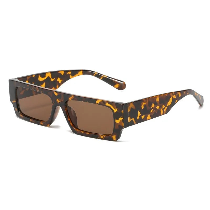 New Men Brand Shades Retro Square Sunglasses Vintage Small Rectangle Women Sun Glasses Luxury Eyeglasses Black White Eyewear