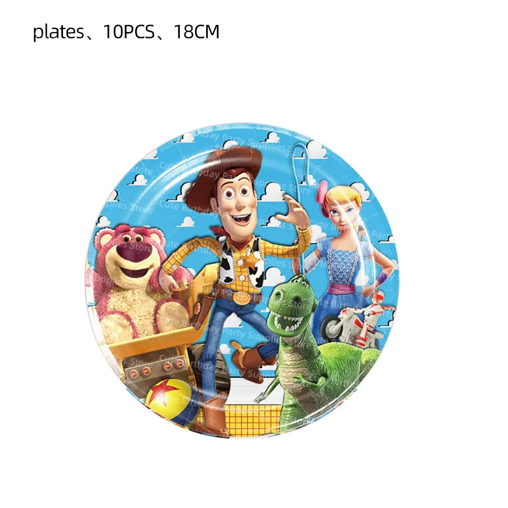 Toy Story Party Decorations Cup Plate Napkin Slap Bracelet Cake Topper Birthday Party Favors Reward Prizes Party Supplies