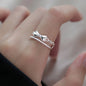PANJBJ 925 Sterling Silver Lotus Ring For Women Retro TextureJewelry Irregular Creativity Adjustable Jewelry Party Gift Dropship