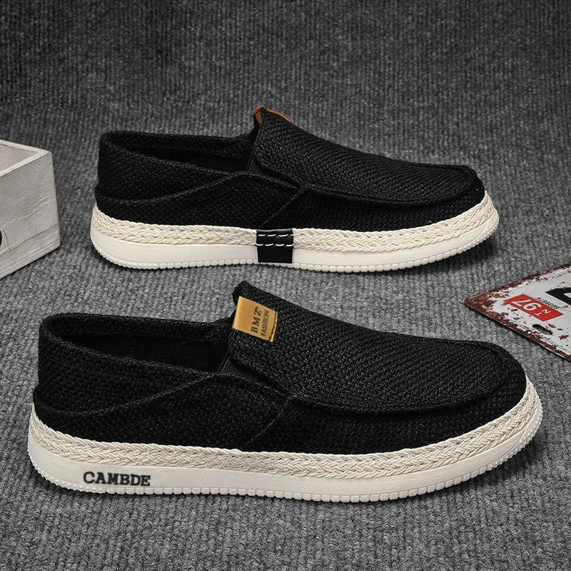 Summer Casual Loafers Men Breathable Slip On Casual Shoes for Men Classic Linen Canvas Sneakers Male Light Flats Lazy Shoes