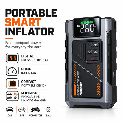 Rozrusznik samochodowy 2 w 1 z pompką powietrza M5 Awaryjny wzmacniacz akumulatora Cyfrowy inflator do opon z monitoringiem opon