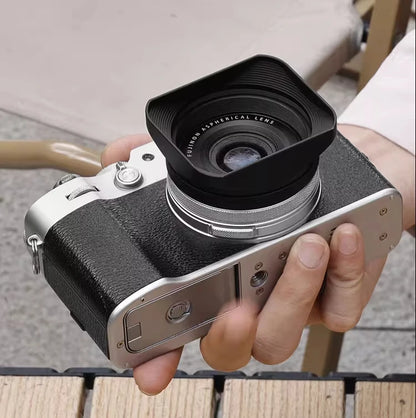 Square X100VI Shading Hood Compatible With Fujifilm X70 X100S X100T X100 X100F X100V Lens Filter Adapter Ring Metal Mount