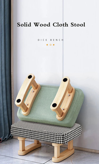 Creative Small Wood Chair Household Shoe Changing Stool Ins Sofa Living Room Foot Rest Stool Tea Table Children Bathroom Footsto