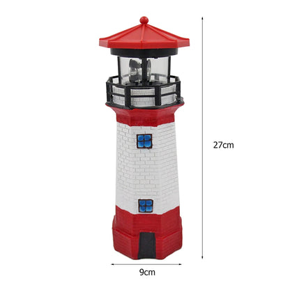 Lighthouse Shape Solar LED Light Garden Fence Yard Outdoor Adornment Smart Sensor Beacon Rotating Lamp Solar Light Decor