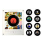Creative Vinyl Music Player Fridge Magnet Decor,with 9Pcs NFC Rotating Disc Cards ,NFC Sensing Vinyl Song Player Night Light