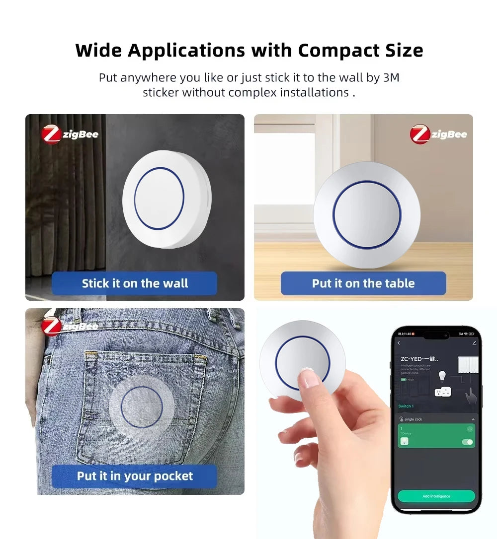 Ewelink Zigbee Switch Push Scene Button Switch Wireless Remote On Off Key Controller Scenario Switch Support Home Assistant