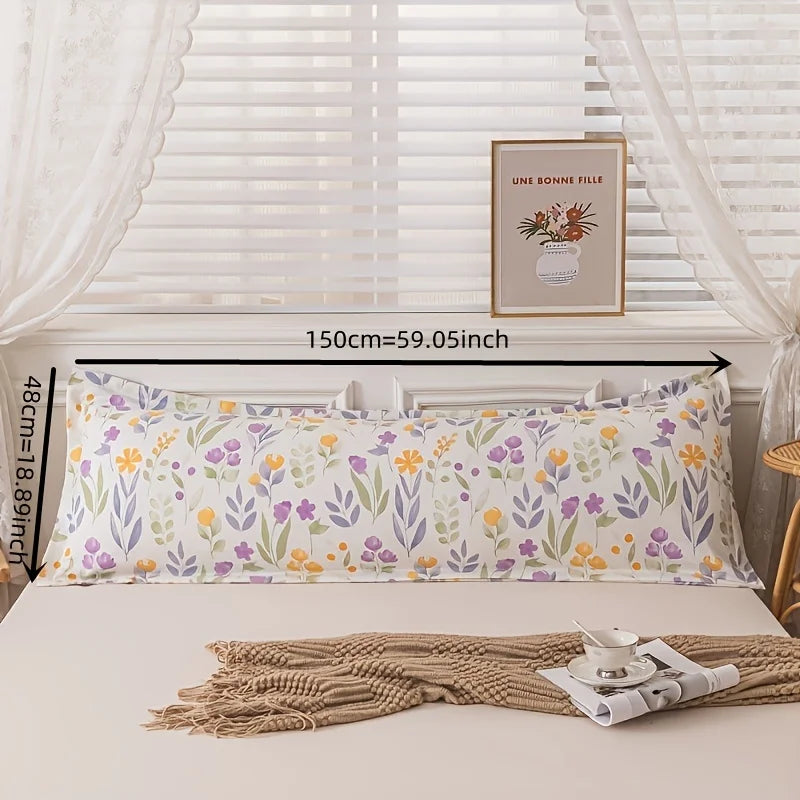1pc 100% Polyester And Hemp Double Long Pillowcases,  Pillowcase Lover Sleeping Bedding