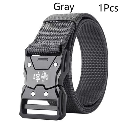 Automatic Buckle Tactical Belts Men's Woven Nylon Military Belt Durable Black Outdoor Army Hunting Golf Waist Belt