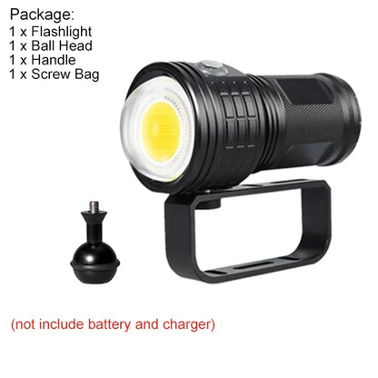 Asafee DRC01 COB LED 6000LM 80M Underwater Diving Flashlight White Red Blue 80° Light 500M Range Torch IPX8 Waterproof Lantern