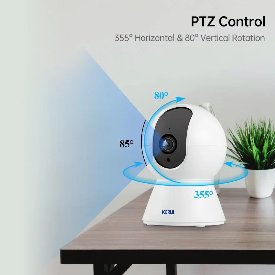 KERUI 5MP 8MP 4K HD Mini WiFi IP Camera Indoor Wireless Security Home CCTV Surveillance Camera With Tuya Smart Auto Tracking