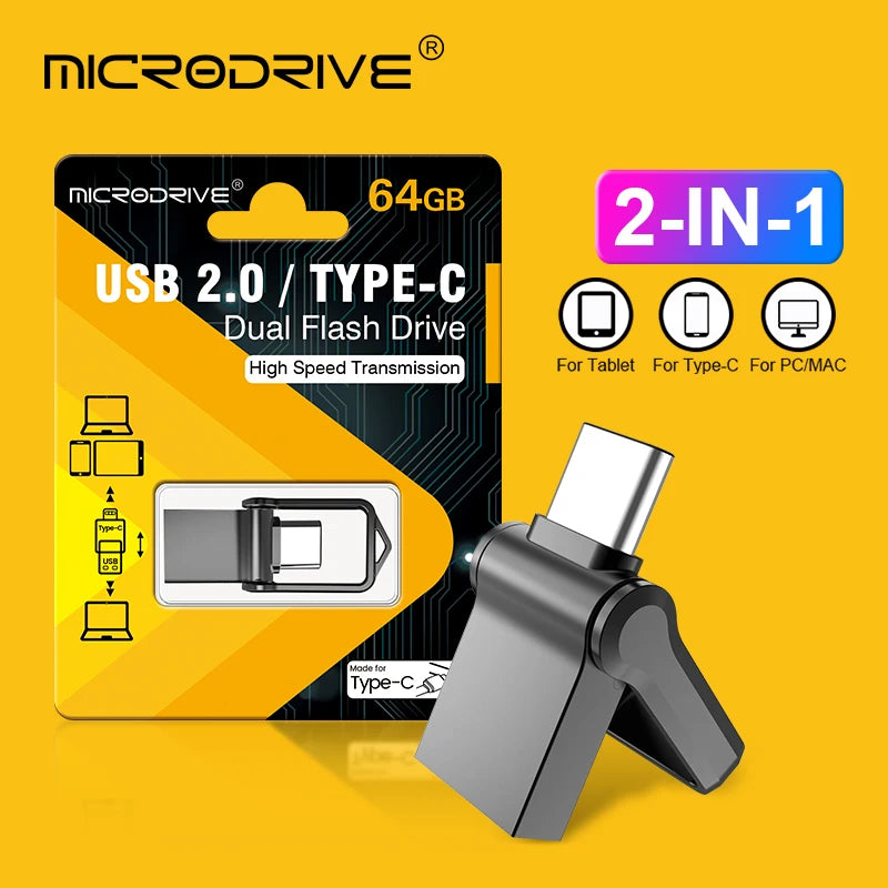 Mini Metal OTG Type C Pen Drive Usb Memory Stick 16GB 32GB 8GB usb flash card 128GB 256G 512G type-C Pendrive free shipping
