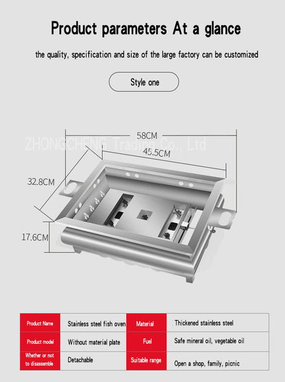 New Fish oven commercial and household thickened stainless steel paper wrapped fish pan