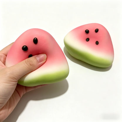 Pink Green Watermelon Squishy Squeeze Fidget Toy Super Soft Playful Texture Stress Anxiety Relief Sensory Toy Birthday Gift
