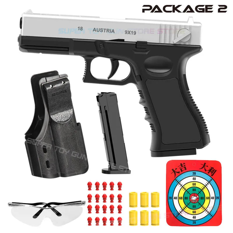 Tactical simulation toy gun model, shell ejection soft foam dart launcher, manually operated launcher