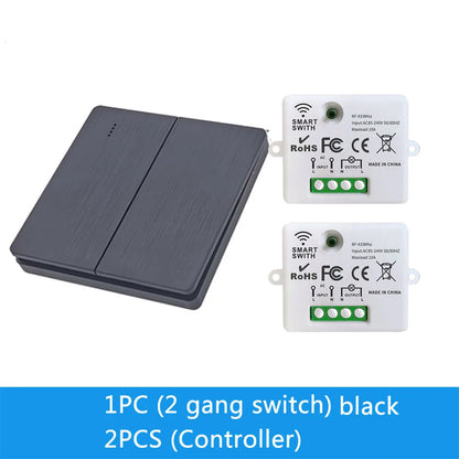 86 Wireless Smart RF 433Mhz 100-220V Wall Panel with Remote Control Mini Relay Receiver Home Led Light Lamp Switch