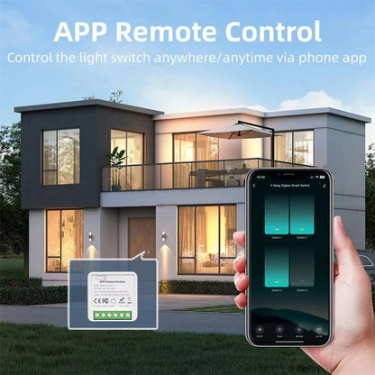 ZigBee or WiFi Smart Switch Module 16A/20A Mini Relay Breaker Smart Home Automation Works with Tuya Alexa Google